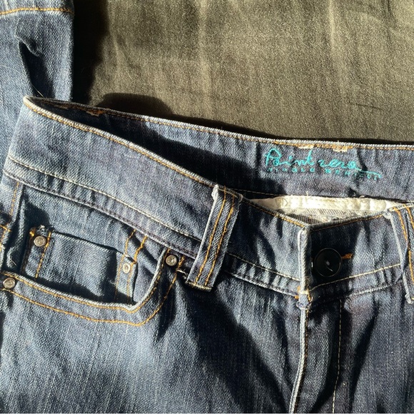 Point Zero Blue Jeans with Wide Pantleg And Rhinestone Pockets - Picture 4 of 5